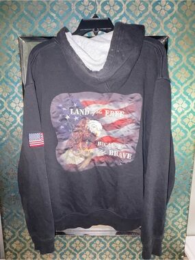 The Bradford Exchange Company Black Patriotic Eagle Hoodie preloved#americana🇺🇸